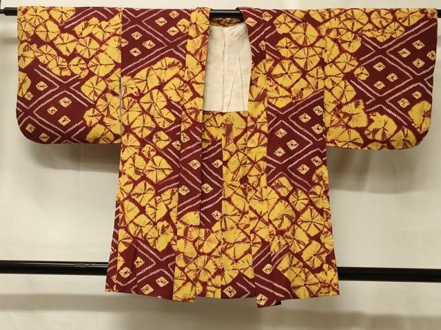 平和屋着物＃羽織　絞り　菱文　正絹　逸品　CABG8097in
