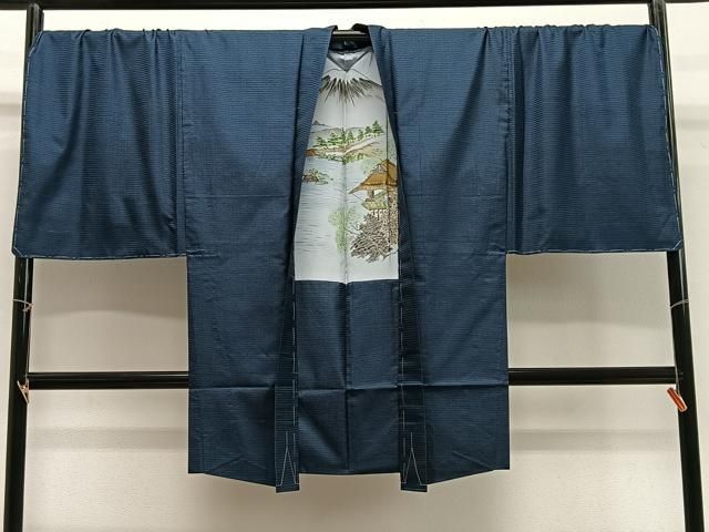 平和屋着物∞男性　長羽織　本場大島紬　100亀甲　総詰め　キングサイズ　正絹　逸品　未使用　CABG3898ua