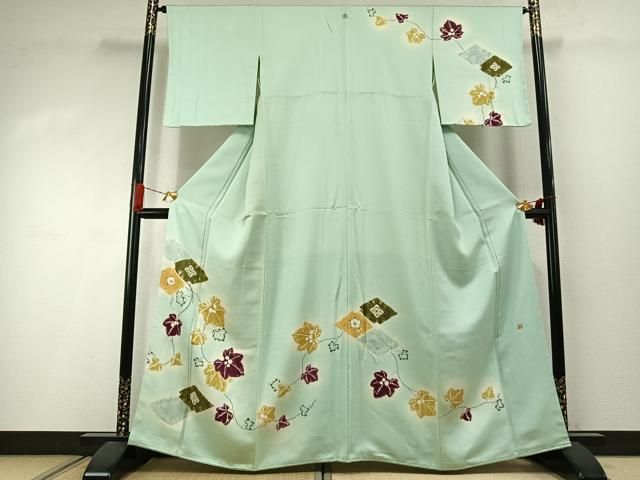 平和屋着物●日本工芸会正会員　絞りの小倉　辻が花の建亮　小倉建亮　訪問着　蔦の葉文　暈し染め　正絹　逸品　AABI1996fy