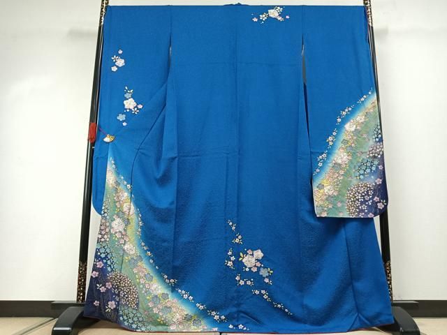平和屋着物○豪華振袖 絞り 辻が花 暈し染め 銀通し地 正絹 逸品