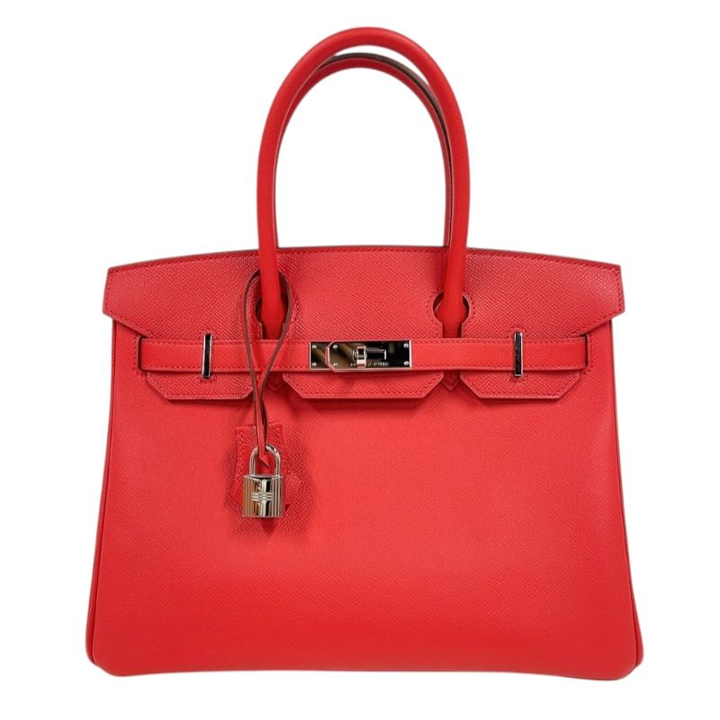 エルメス HERMES バーキン30 D刻印　(2019年製) ルージュクー　シルバー金具 エプソン ユニセックス ハンドバッグ