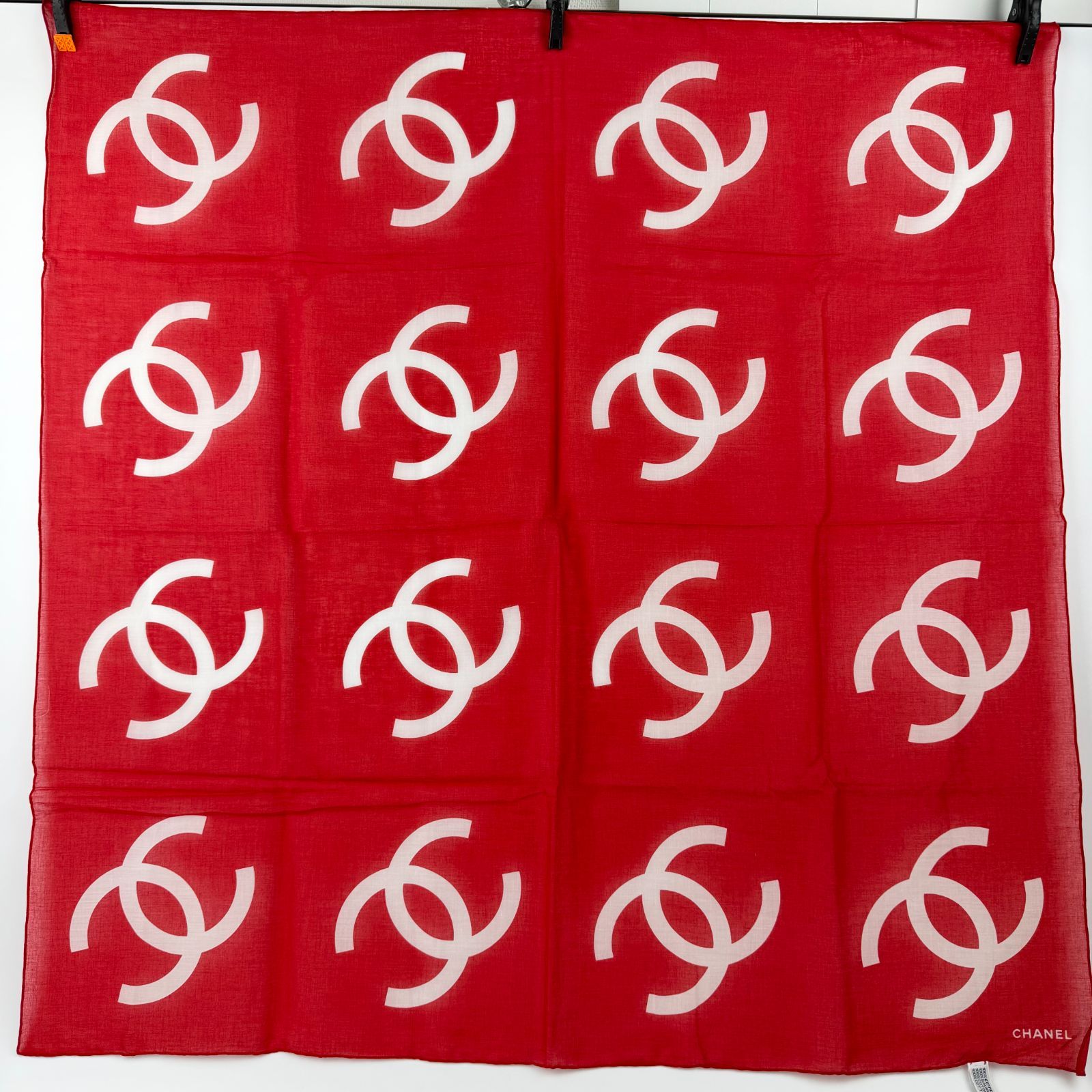 【中古】CHANEL シャネル ココマーク スカーフ コットン レッド ホワイト ヴィンテージ レディース HIBUOCHI VINTAGE hboc260605a05