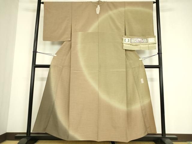 平和屋着物▽本塩沢　やまだ織　訪問着　染色作家　桐村博　単衣　雪の中のきれ　霞文　証紙付き　正絹　逸品　未使用　DABE4832az