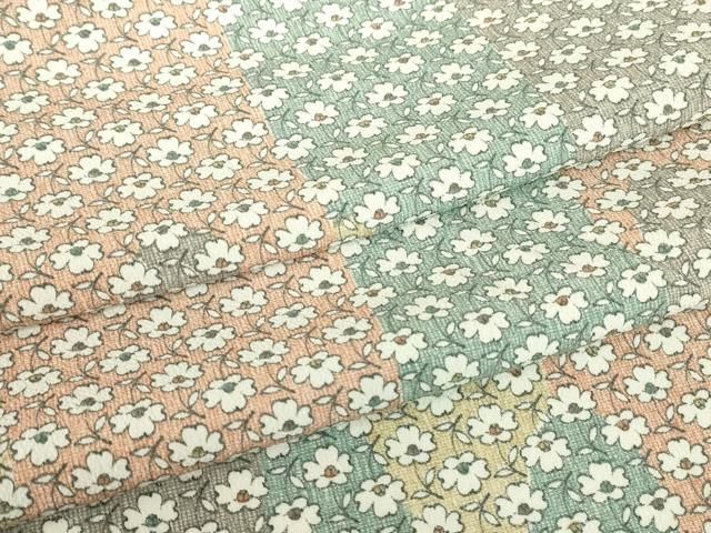 平和屋着物▽小紋　単衣　小花　洗える着物　DABE4840az