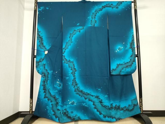 平和屋着物●豪華振袖　鈴　舞花文　金彩　鈴乃屋扱い　正絹　逸品　AABI7949ck