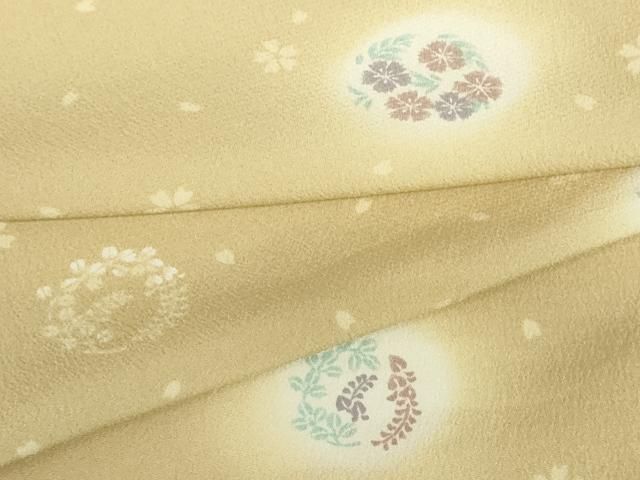 平和屋着物▽小紋　単衣　花丸文　蛍暈し　洗える着物　DABE4845az