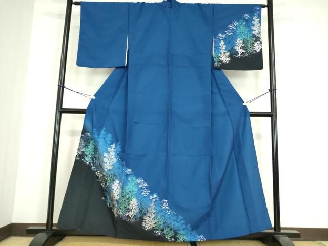 平和屋着物▽訪問着　単衣　樹林文　銀彩　洗える着物　未使用　DABE4846az 21,840円
