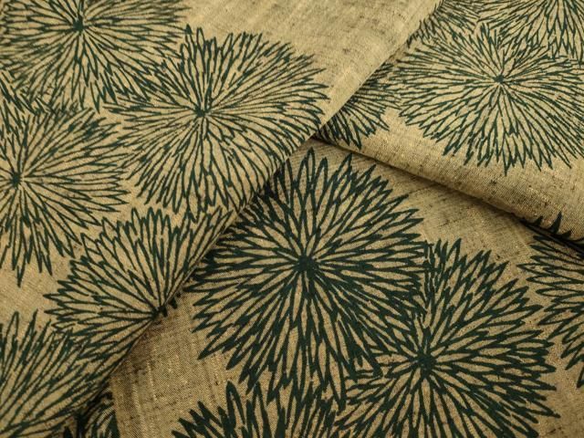 平和屋着物●上質な小紋　紬地　菊　正絹　逸品　AABI7955ck