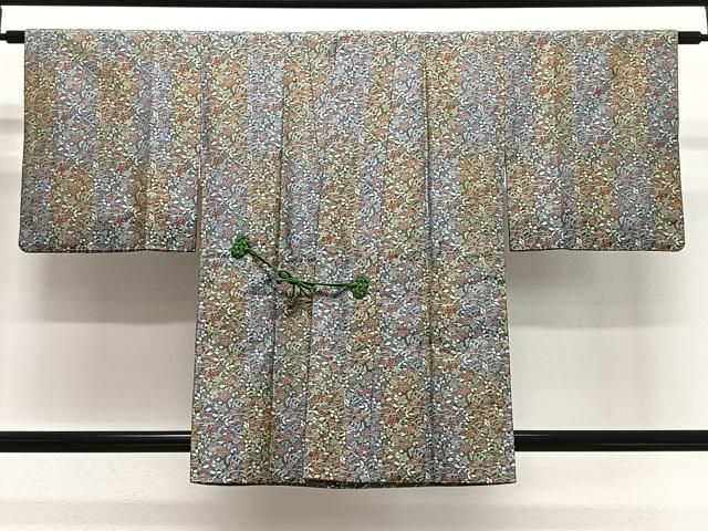 平和屋着物＃道中着　草花文　正絹　逸品　CABG3852ua