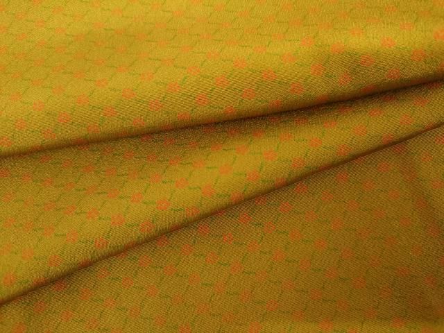 平和屋着物▽上質な小紋　単衣　花格子　正絹　逸品　AABI8019cs