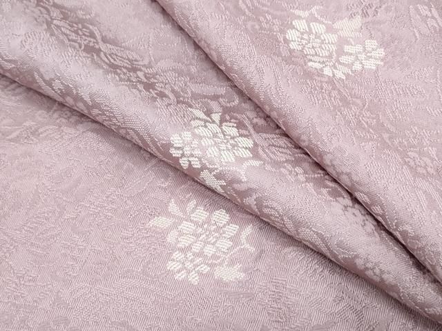 平和屋着物●上質なお召　仮絵羽　草花文　正絹　逸品　未使用　CABG8525th