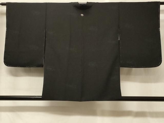 平和屋着物＃羽織　花づくし地紋　黒地　正絹　逸品　未使用　CABG8070in