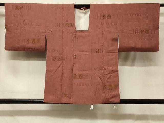 平和屋着物＃道行コート　草花文　金彩　正絹　逸品　CABG8078in