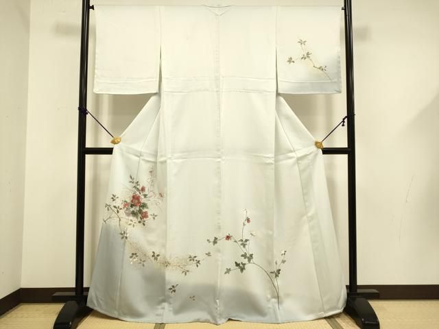 平和屋着物▽訪問着　単衣　花籠文　暈し染め　金彩　正絹　逸品　未使用　DABF5606du