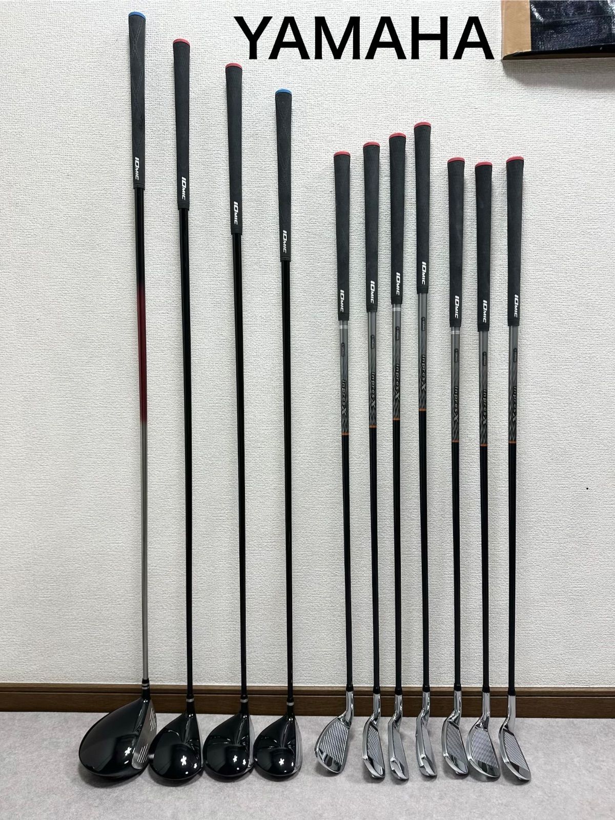【中古】YAMAHA まとめセット ドライバー 3.5.9ウッド アイアン6番～9番 P.S.A. インプレスX
