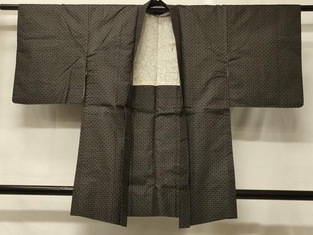 平和屋着物＃羽織　紬地　格子柄　正絹　逸品　CABG8090in