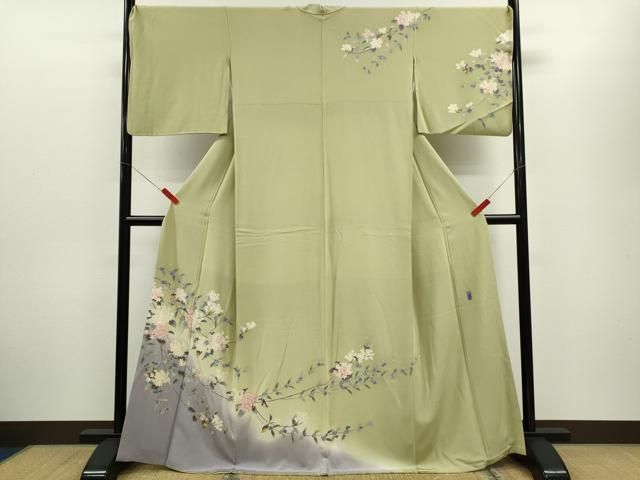 平和屋着物●訪問着　作家物　友禅　枝花文　暈し染め　正絹　逸品　CABG2158ze