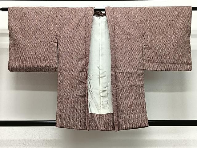 平和屋着物＃羽織　お召地　鹿の子文様　正絹　逸品　CABG3828ua