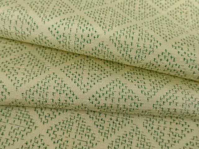 平和屋着物▽上質な紬　単衣　菱文　正絹　逸品　AABI7314cs