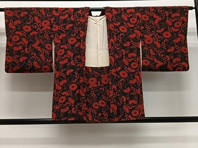平和屋着物＃羽織　横段文　正絹　逸品　CABG3835ua