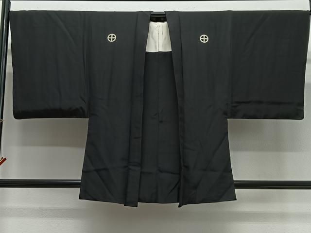 平和屋着物＃男性　羽織　黒紋付　正絹　逸品　CABG3840ua