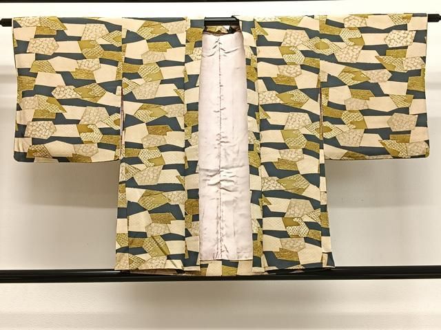 平和屋着物＃羽織　切嵌花文　正絹　逸品　CABG3842ua