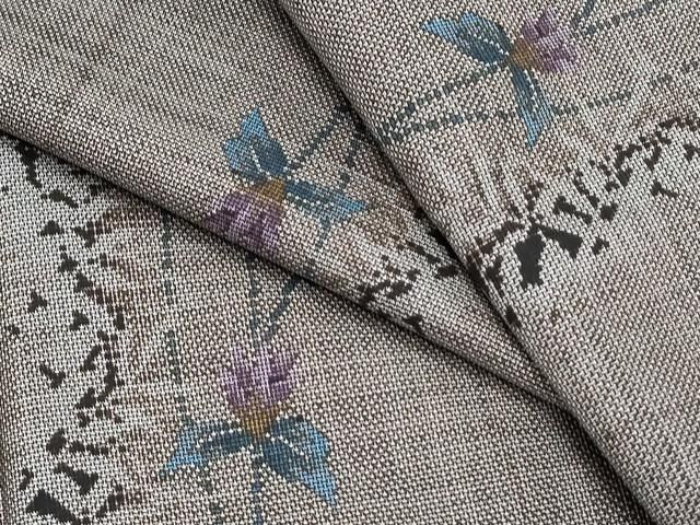平和屋着物●本場大島紬　9マルキ　草花文　正絹　逸品　CABG8456th