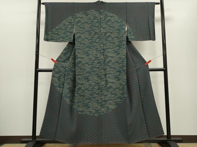 平和屋着物●訪問着　飛鶴流水文　正絹　逸品　CABG2139ze
