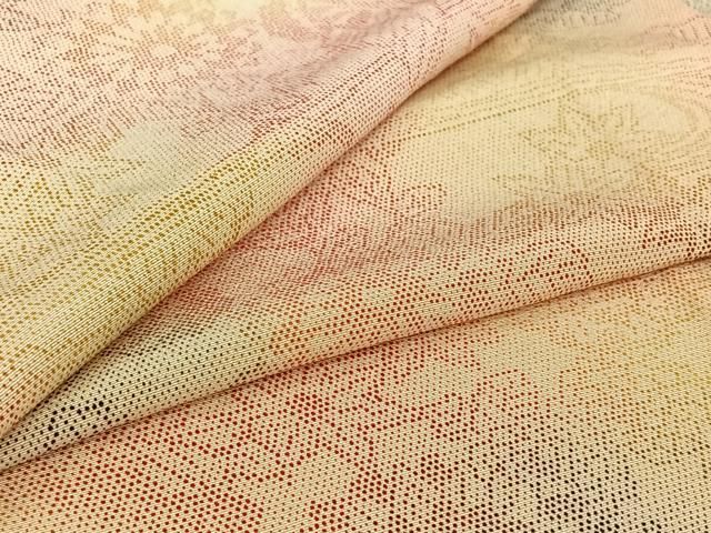平和屋着物▽上質な小紋　単衣　流水花蝶文　暈し染め　正絹　逸品　AABI7700jh