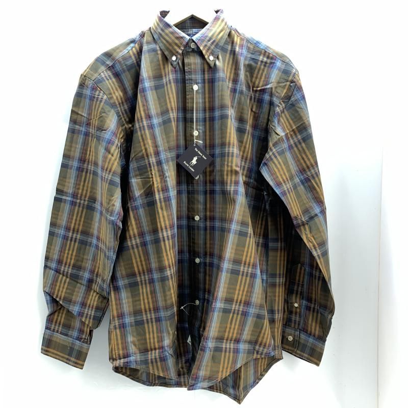 【中古】OLD RALPH LAUREN マルチカラーシャツ M ブラウン[92]