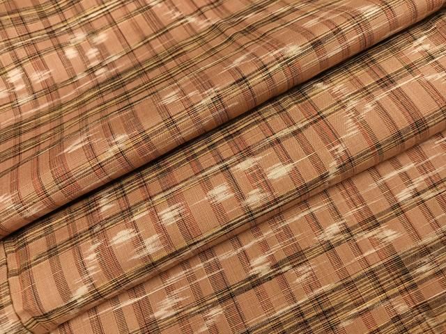 平和屋着物●上質な紬　琉球絣文様　正絹　逸品　AABI8494ph