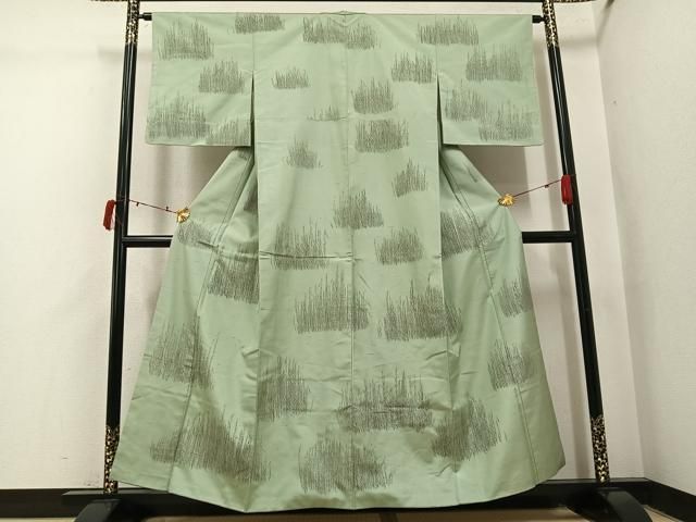 平和屋着物●訪問着　紬地　草木文　正絹　逸品　AABI8497ph