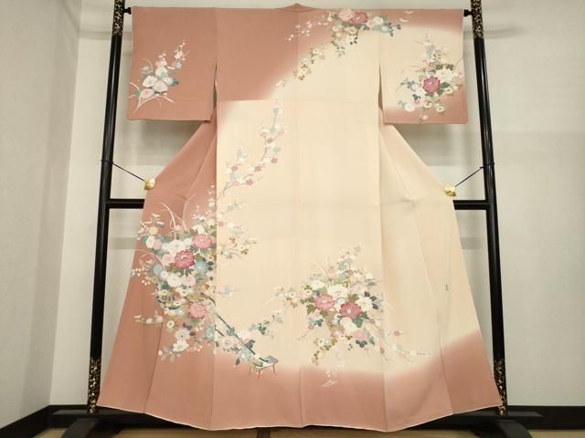 平和屋着物●訪問着　友禅　作家物　花車文　暈し染め　正絹　逸品　AABI7572ck