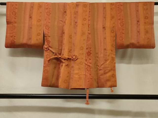 平和屋着物＃道中着　地紋起こし　草花間道　正絹　逸品　CABG8043in