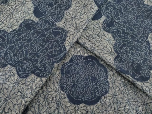 平和屋着物●上質な紬　花尽くし　正絹　逸品　AABI7576ck