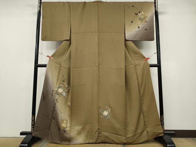 平和屋着物●訪問着　破れ色紙枝花文　暈し染め　金彩　さが美扱い　正絹　逸品　CABG5454ut