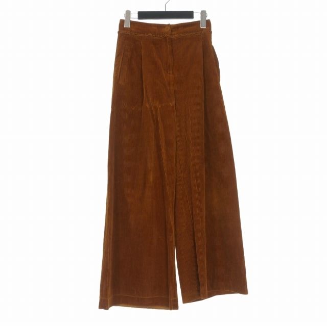 コート COlTE イタリア製 コーデュロイ ワイドタックパンツ 40 ブラウン 茶