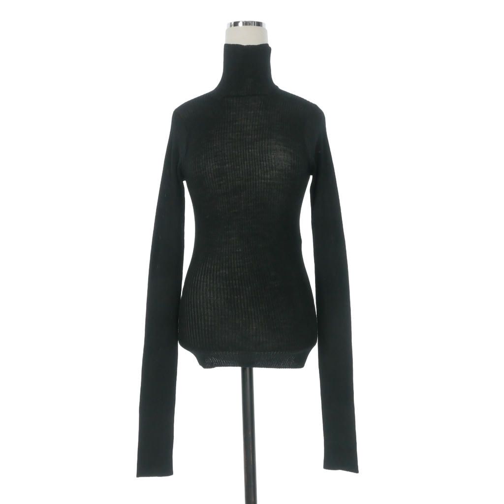 アンドゥムルメステール ANN DEMEULEMEESTER 23AW MARLENA RIB HIGH NECK SWEATER リブ ハイネックニット セーター 長袖 S ブラック 黒 2302-W-KN28-KN027-099 国内正規