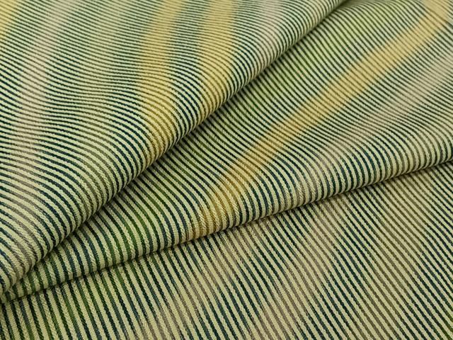平和屋着物▽上質な小紋　単衣　斜縞　正絹　逸品　AABI7078jh