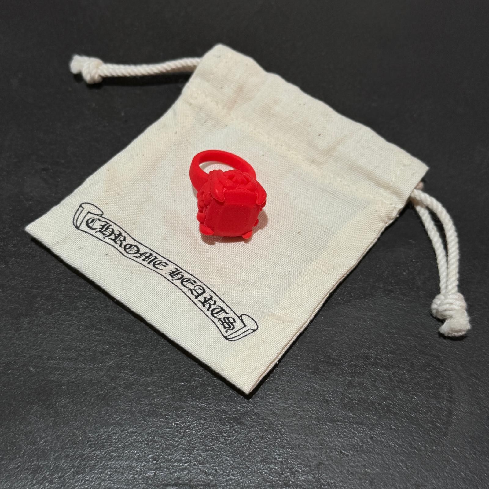 CHROME HEARTS COCL&TAIL PLSTC RING CHプラスカクテルリング ラバーリング クロムハーツ レッド 10号 （18269M）