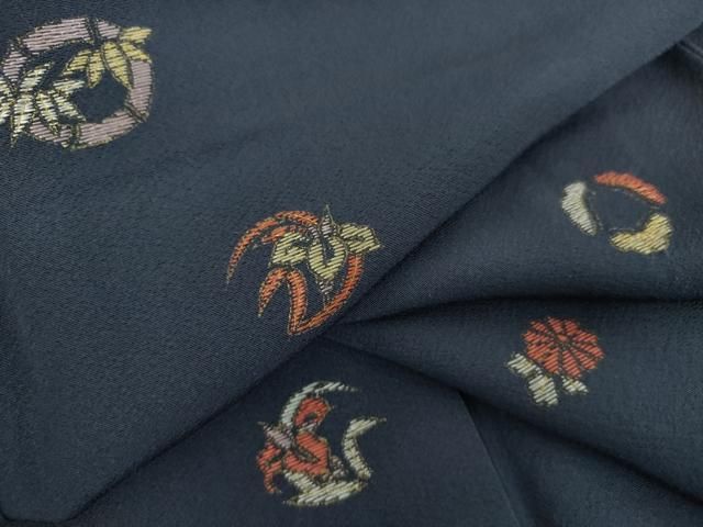 平和屋着物●豪華色留袖　総刺繍　花丸文　金彩　正絹　逸品　DABE5929ps
