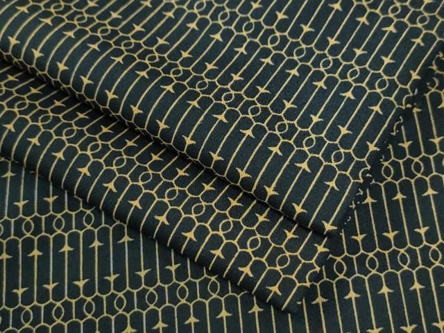 平和屋着物●小紋　吉祥文　黒地　洗える着物　CABG0212yc 30,420円