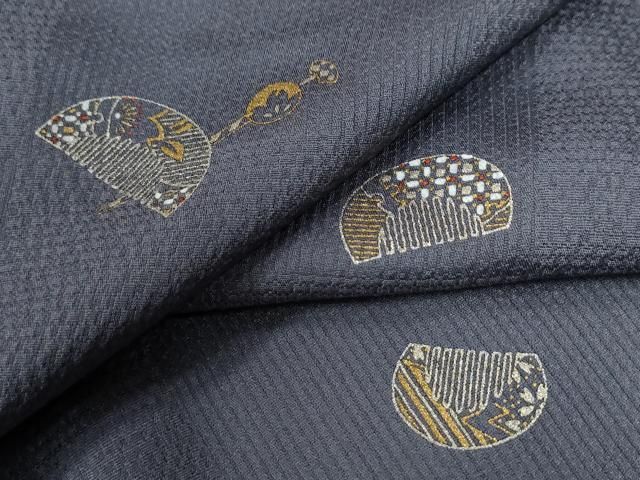 平和屋着物●上質な小紋　簪　櫛　金銀彩　正絹　逸品　CABG0233yc