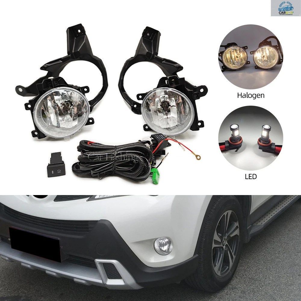 トヨタ RAV4 2013 2014 2015 用 LED フォグランプ ヘッドライト フォグランプ ケーブル スイッチ グリル カバー ハロゲン フォグランプ フ