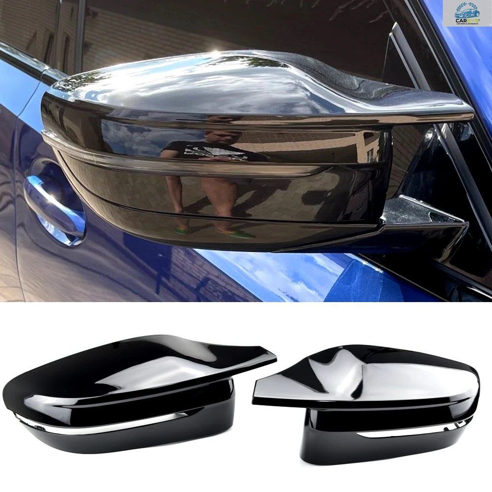 BMW 3 4 5 7シリーズ G20 G21 G28 G22 G11 G12 M4スタイル用ブラックサイドウィングリアビューミラーカバーキャップ（左ハンドル、右ハンド