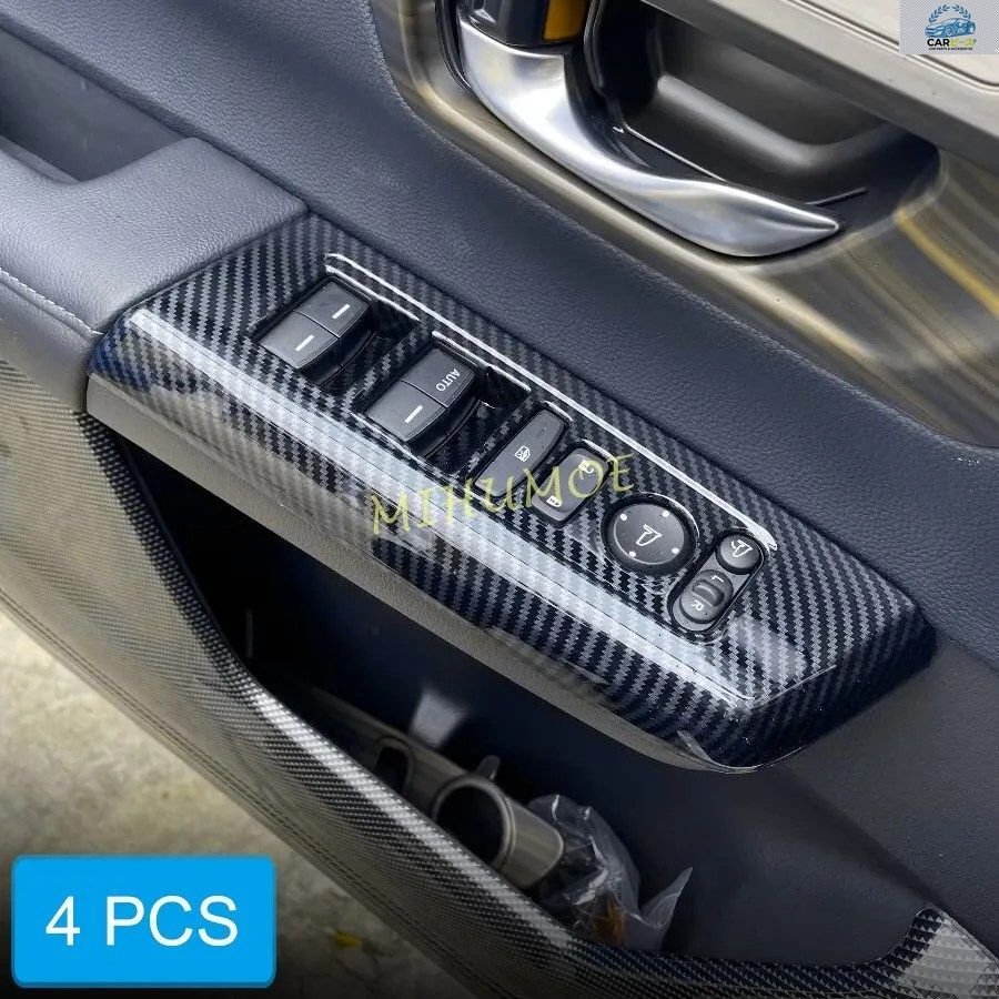 2023年～2025年式ホンダCR-V用カーボンファイバー製車内ドアウィンドウスイッチパネルカバートリムアクセサリー