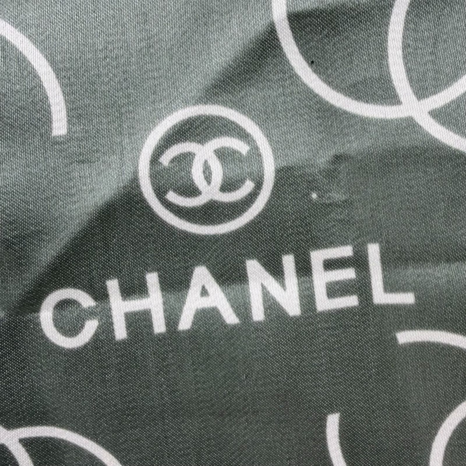 中古】CHANEL シャネル ココマーク ロゴ総柄 シルクスカーフ スカーフ