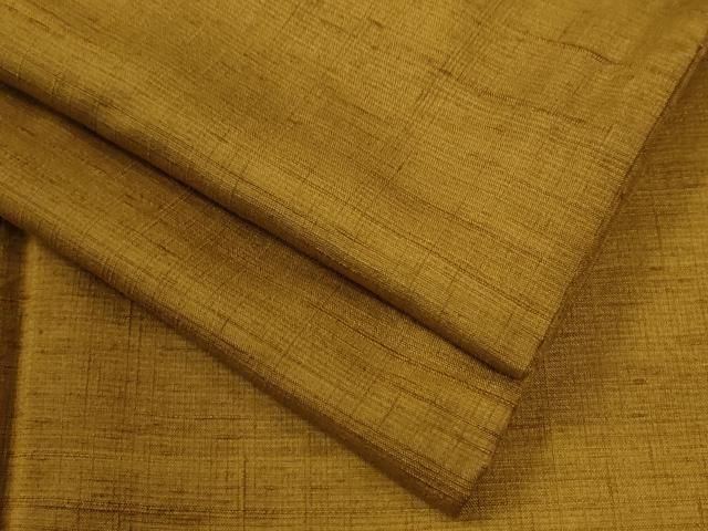 平和屋着物●上質な紬　色無地　桑茶色　正絹　逸品　CABG0305yc