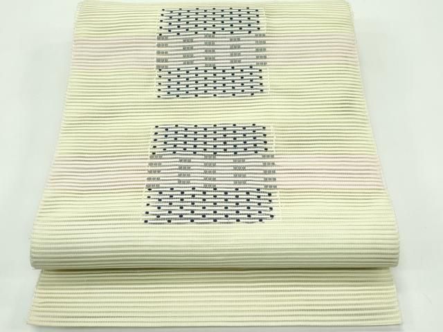 平和屋着物＊夏物　八寸名古屋帯　絽綴れ　幾何学文様　正絹　逸品　CABF4713rv