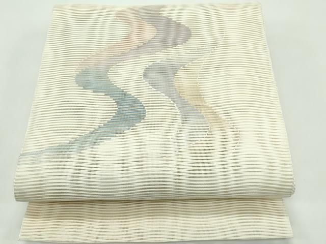 平和屋着物＊夏物　八寸名古屋帯　絽綴れ　流水文　正絹　逸品　CABF4715rv